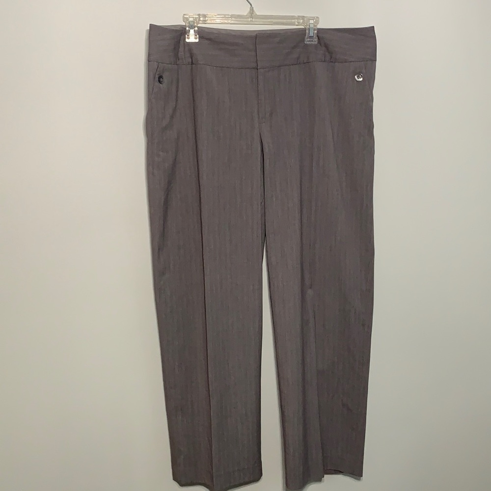 Gray Trousers with Blue Pin stripe